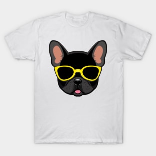 Frenchie Dog in Yellow Shades Black French Bulldog T-Shirt